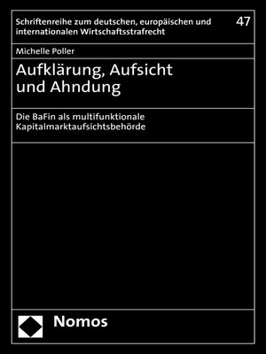 cover image of Aufklärung, Aufsicht und Ahndung